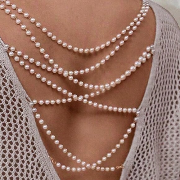 Plus Size Casual Women's Minimalist Hollow Beaded detailed knit Sweater - Picture 6 of 6